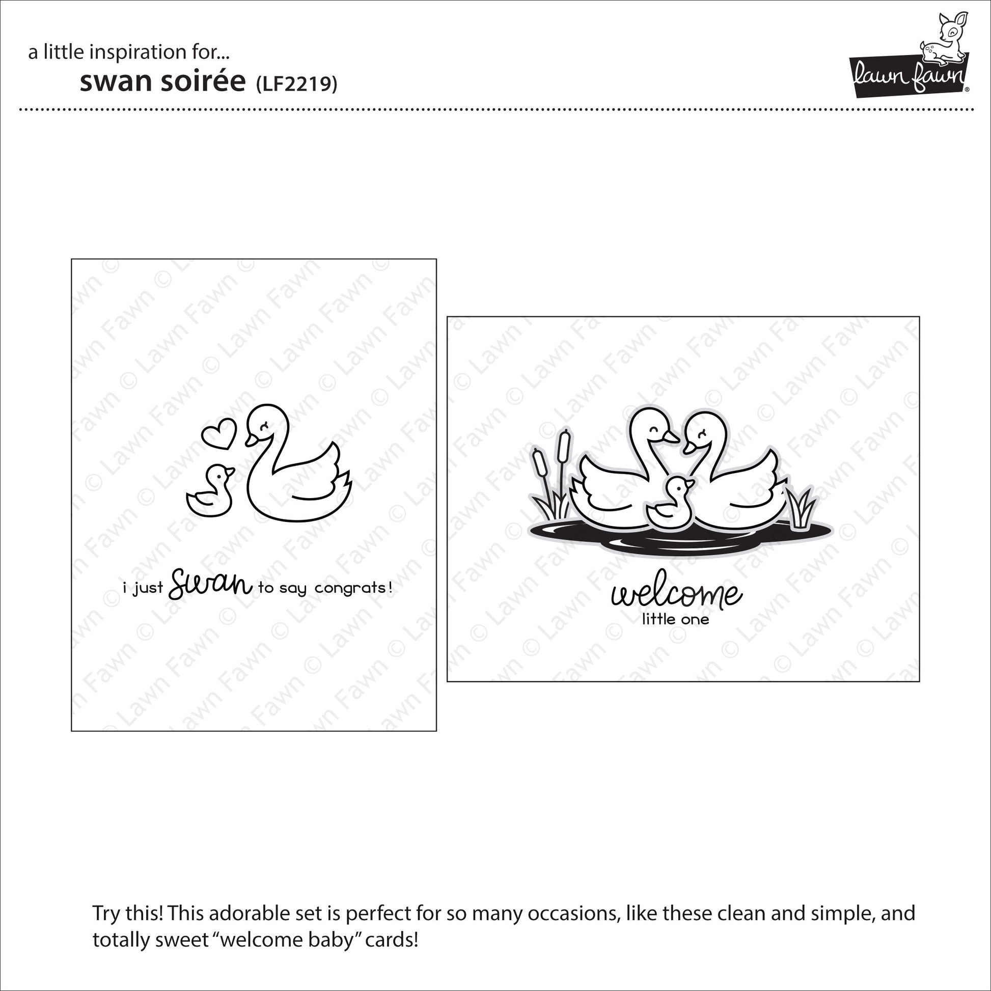 Lawn Fawn - swan soirée - Clear Stamp 4x6