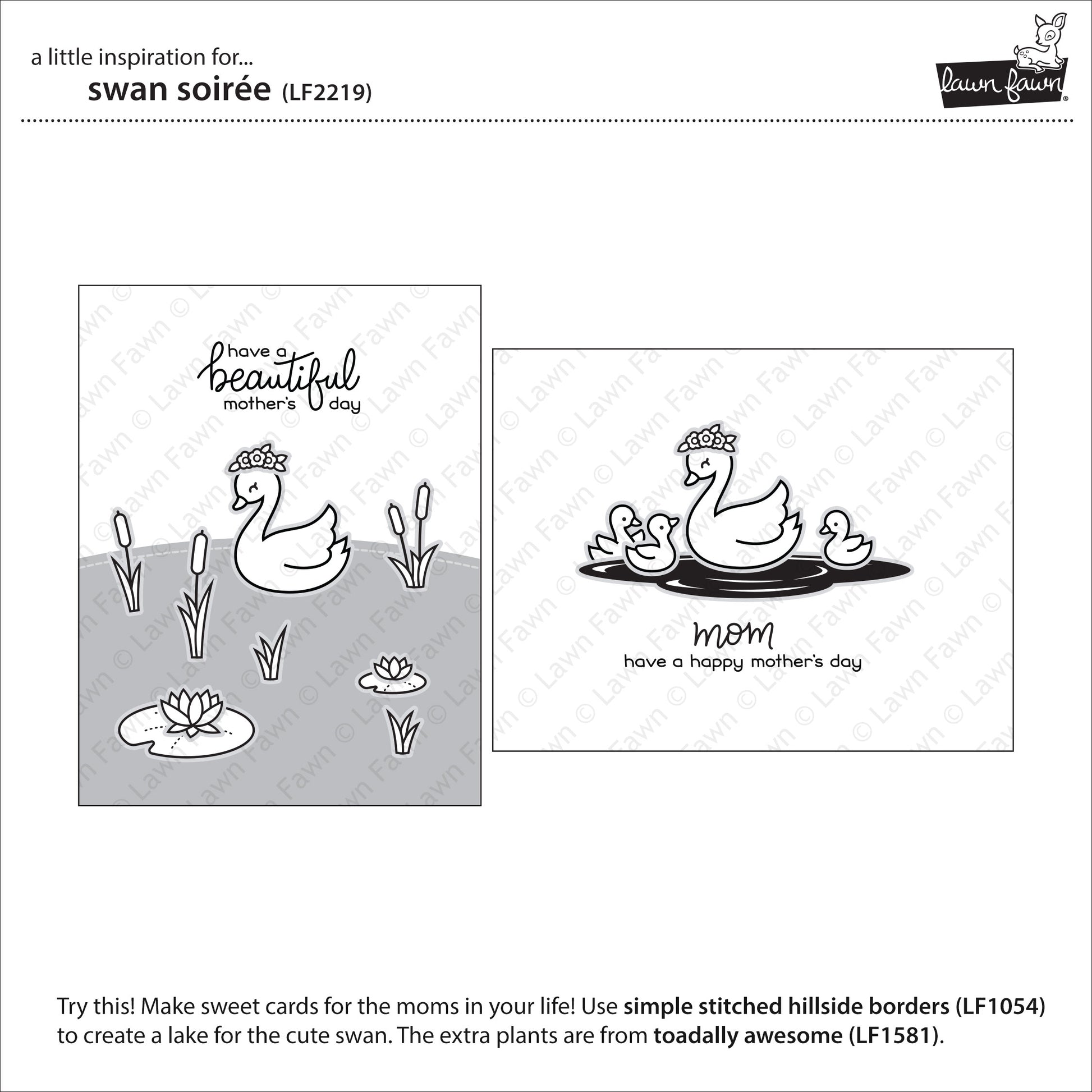 Lawn Fawn - swan soirée - Clear Stamp 4x6