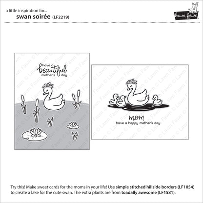 Lawn Fawn - swan soirée - Clear Stamp 4x6