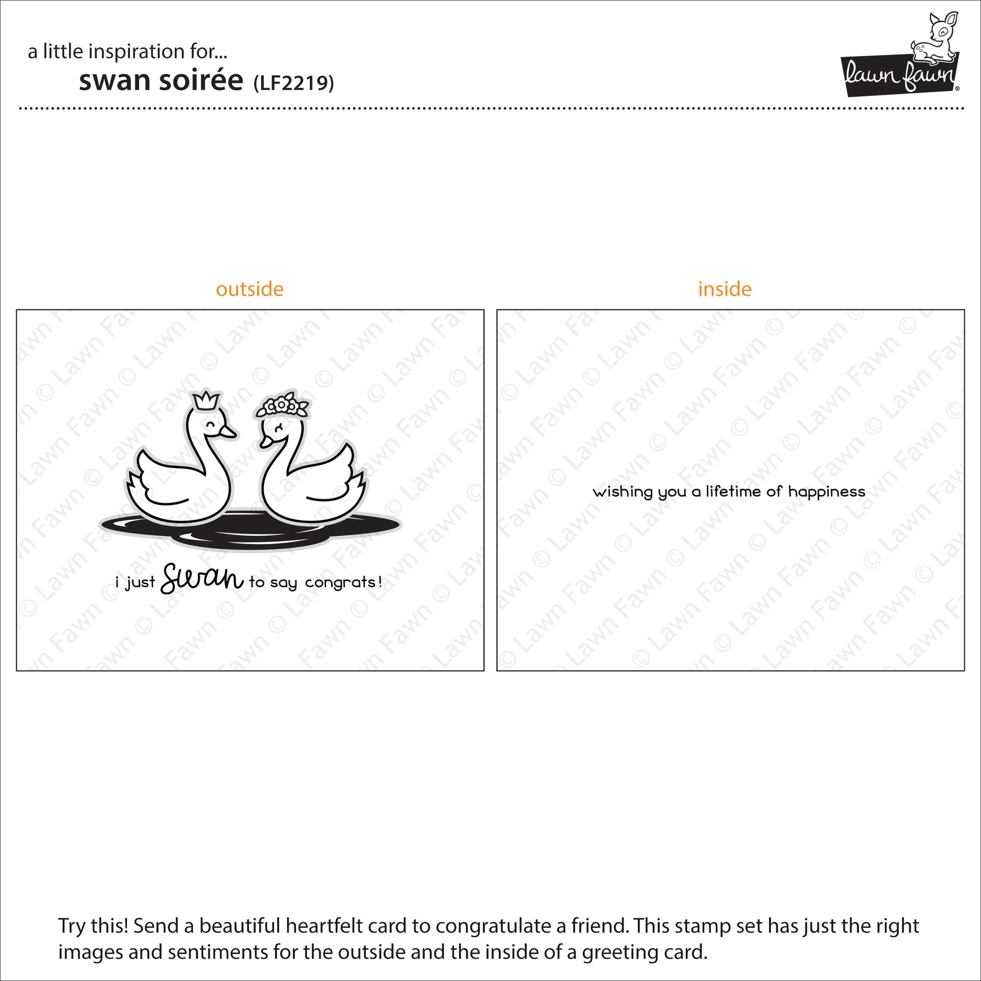 Lawn Fawn - swan soirée - Clear Stamp 4x6