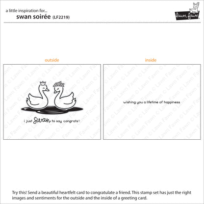 Lawn Fawn - swan soirée - Clear Stamp 4x6