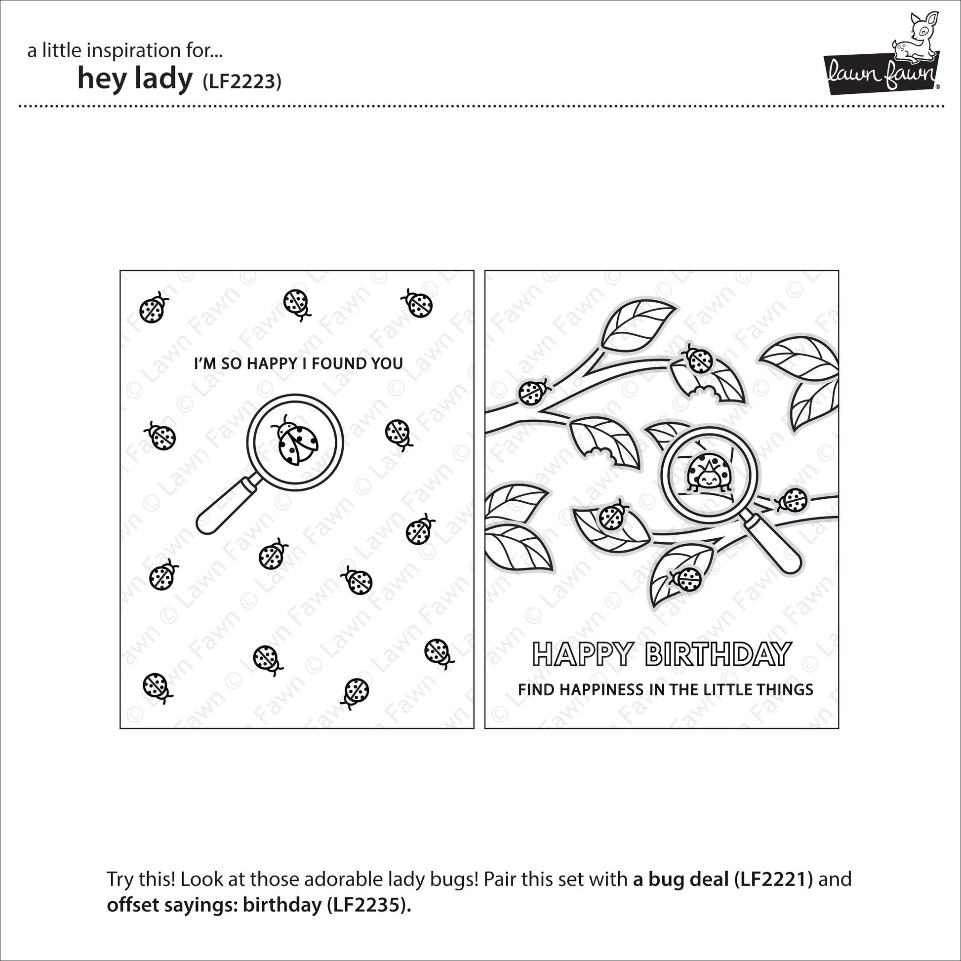 Lawn Fawn - hey lady - Clear Stamp 3x4