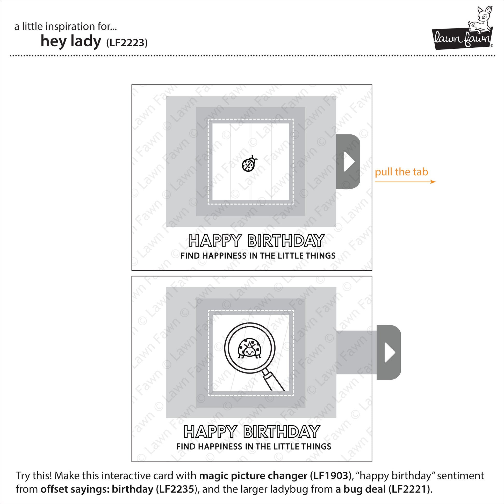 Lawn Fawn - hey lady - Clear Stamp 3x4