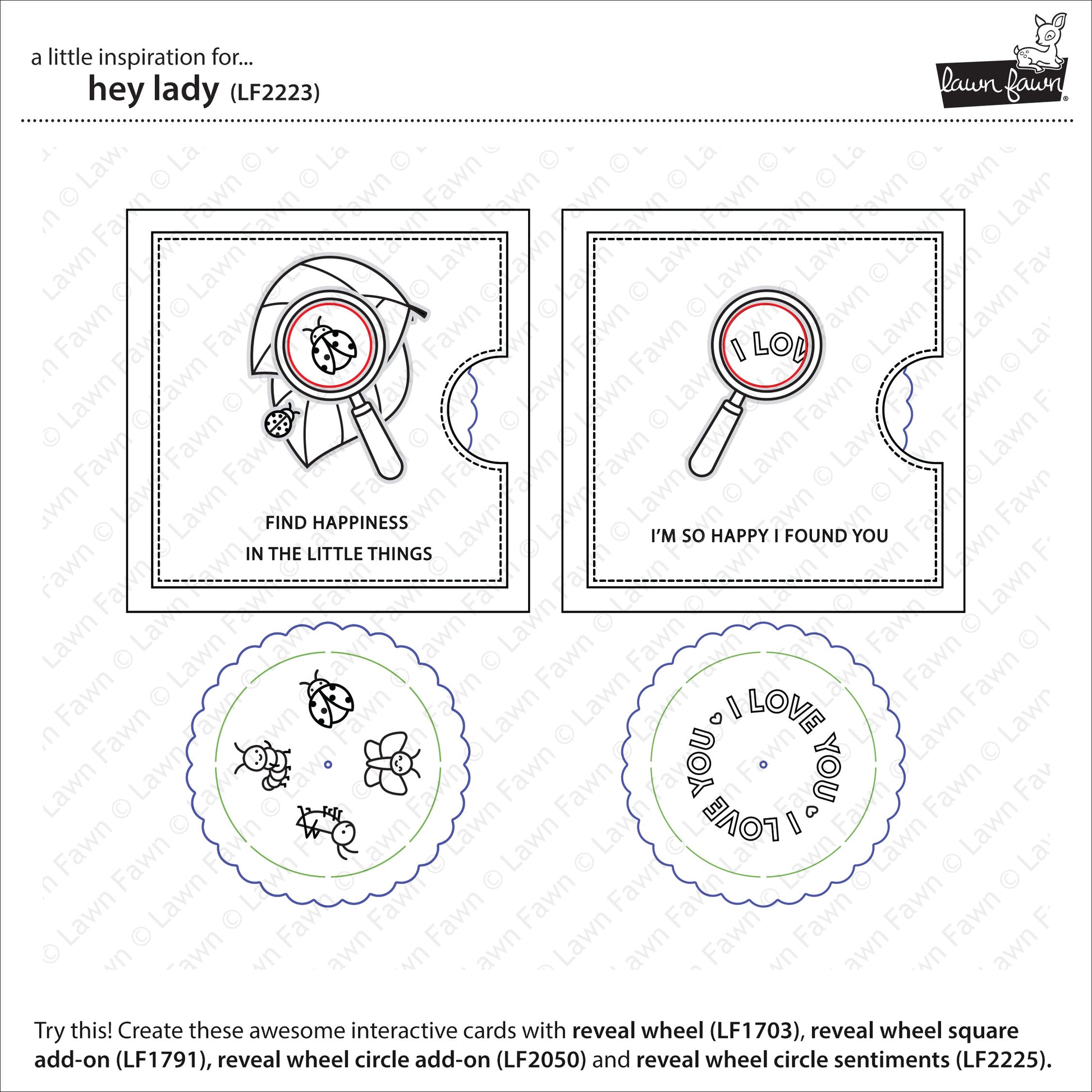 Lawn Fawn - hey lady - Clear Stamp 3x4