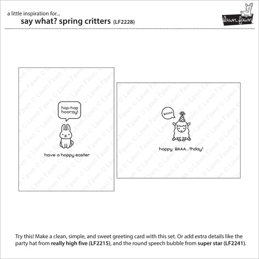Lawn Fawn - say what? spring critters3 - Clear Stamp 4x6