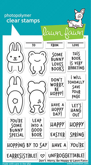 Lawn Fawn don't worry, be hoppy Clear Stamp 4x6