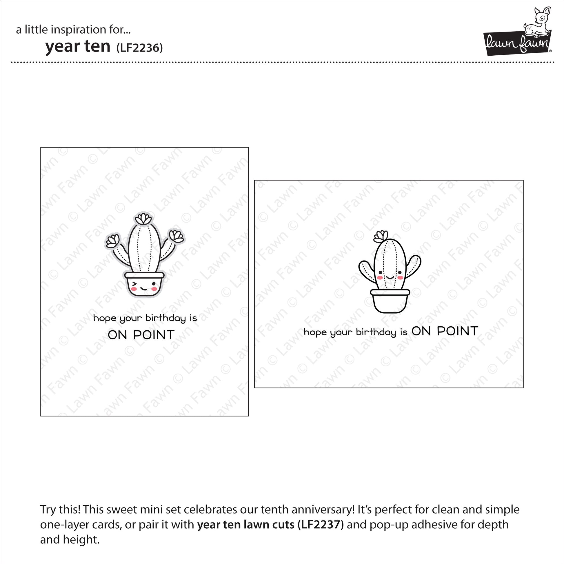 Lawn Fawn - year ten - Clear Stamp 2x3