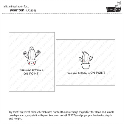 Lawn Fawn - year ten - Clear Stamp 2x3