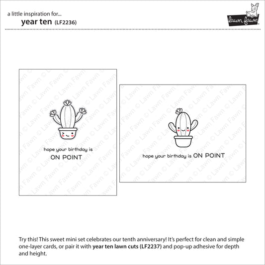 Lawn Fawn - year ten - Clear Stamp 2x3