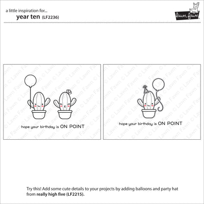 Lawn Fawn - year ten - Clear Stamp 2x3