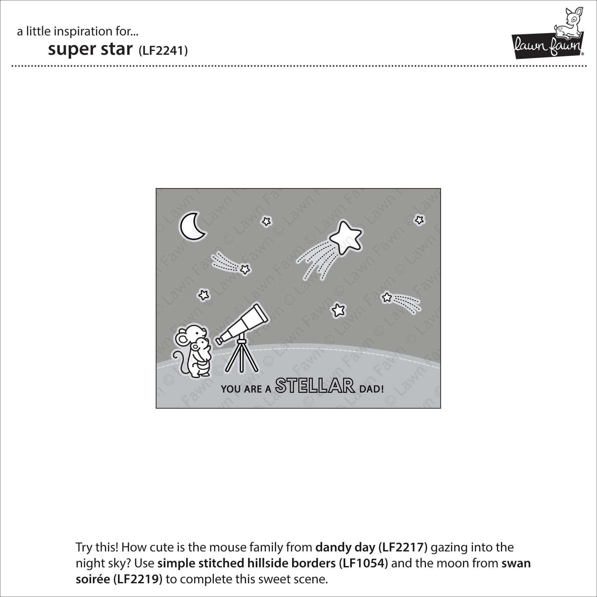 Lawn Fawn - super star - Clear Stamp 4x6