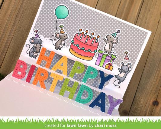 Lawn Fawn - pop-up happy birthday - Stanzen