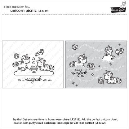 Lawn Fawn - unicorn picnic - Clear Stamp 4x6