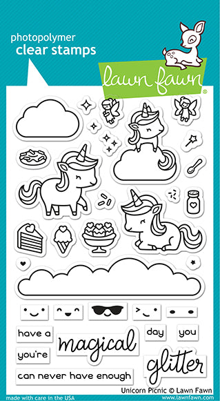 Lawn Fawn - unicorn picnic - Clear Stamp 4x6