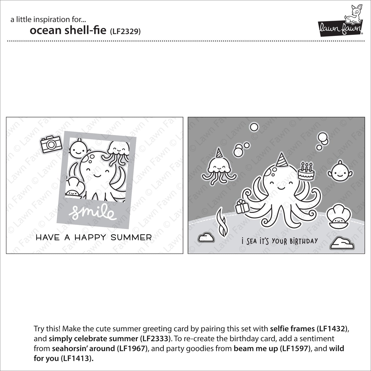 Lawn Fawn - ocean shell-fie - Clear Stamp 4x6