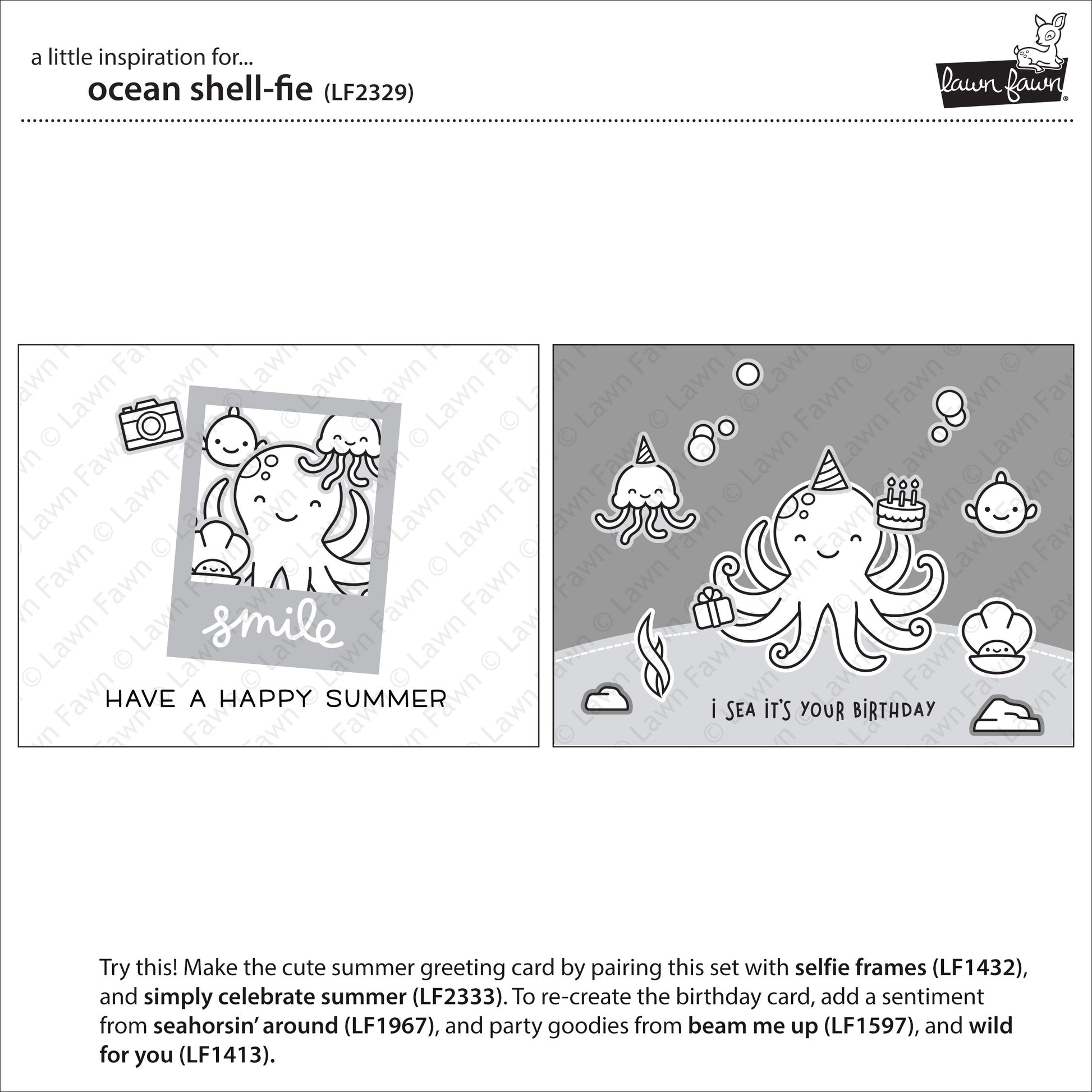 Lawn Fawn - ocean shell-fie - Clear Stamp 4x6