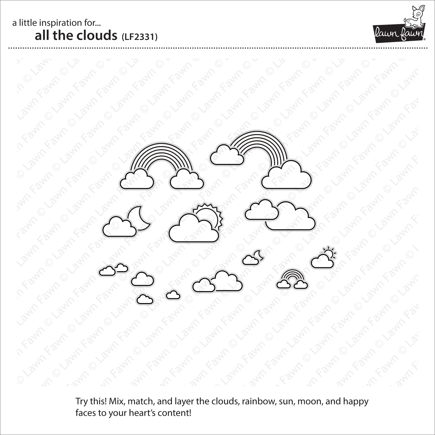 Lawn Fawn - all the clouds - Clear Stamp 4x6