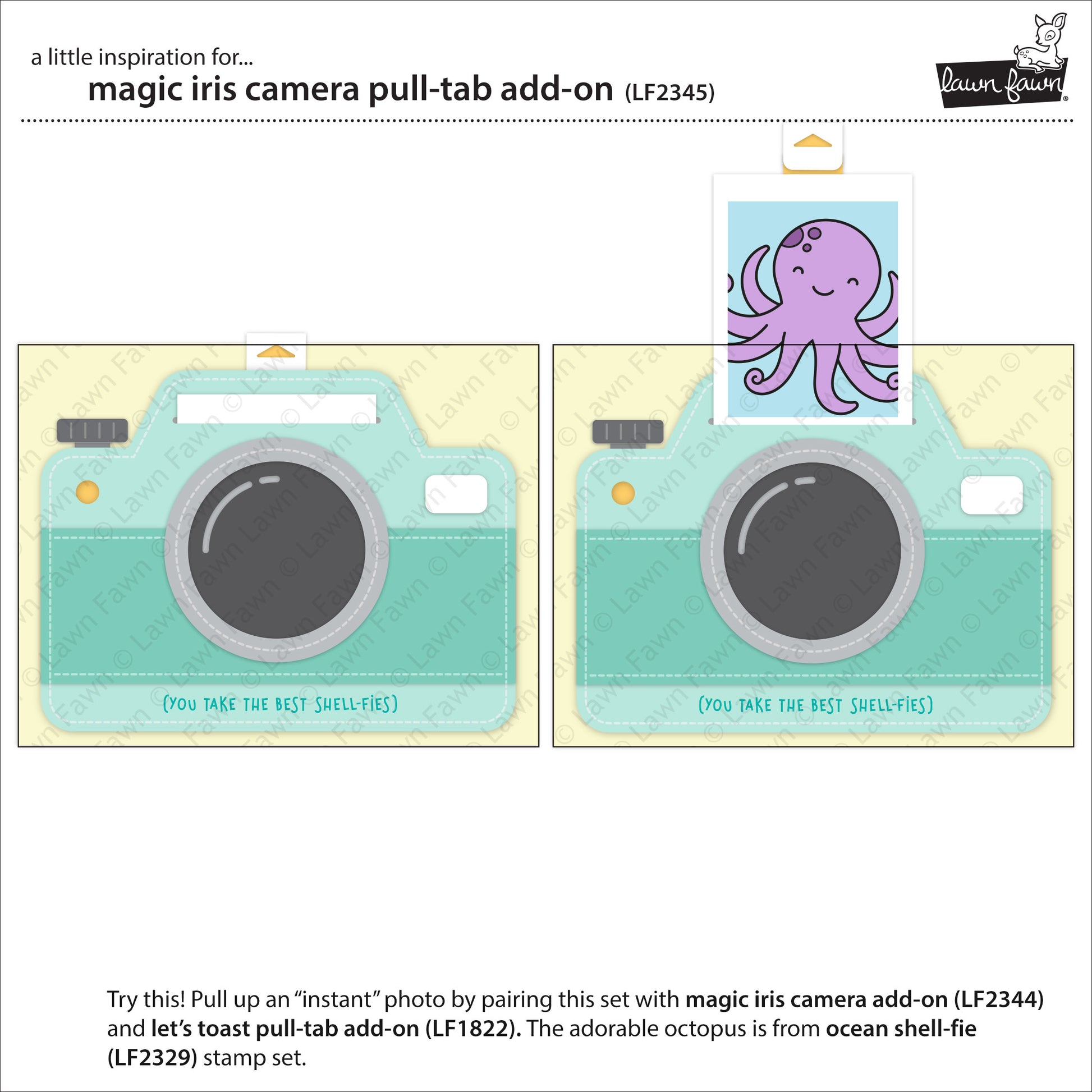 Lawn Fawn - magic iris camera pull-tab add-on - Stanzen