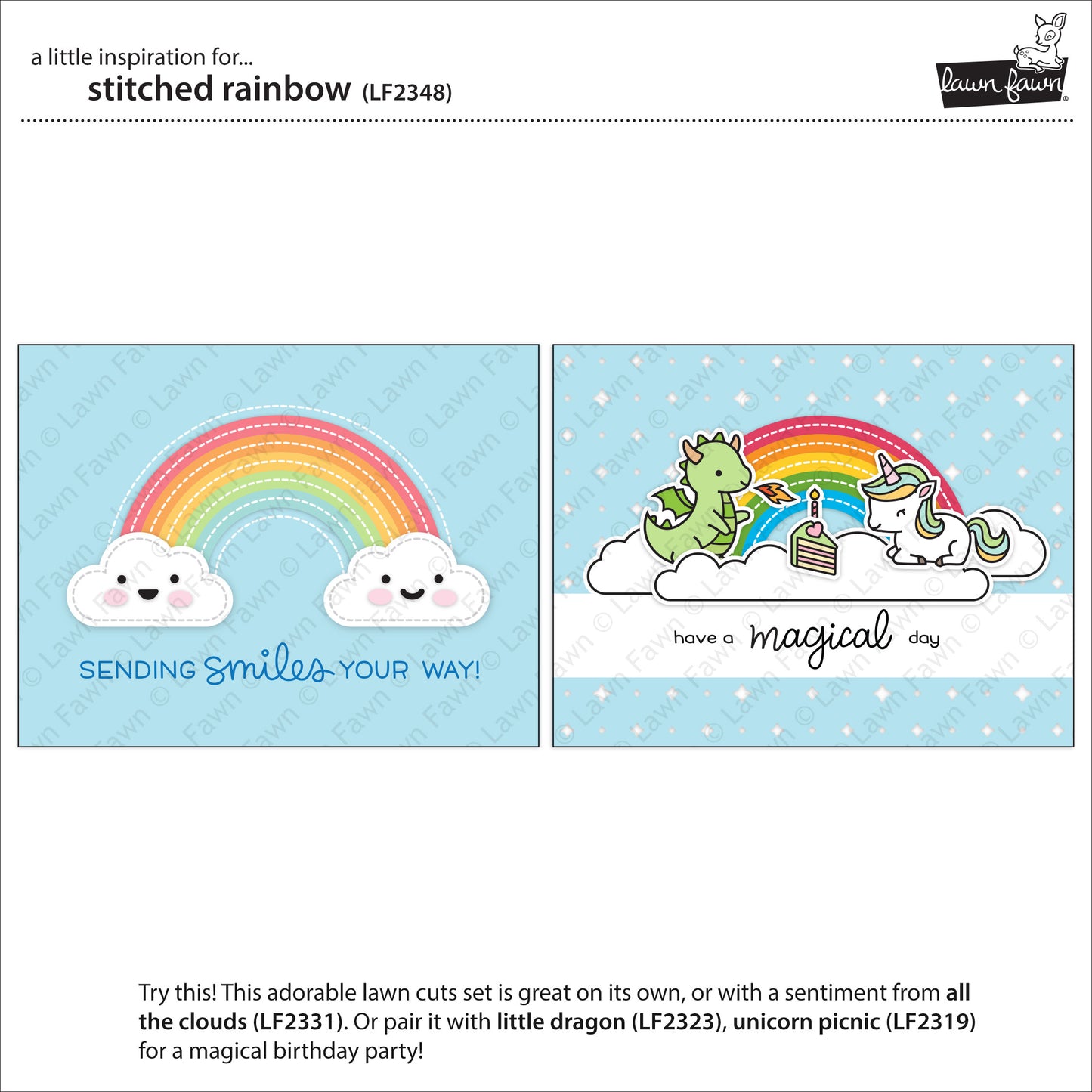 Lawn Fawn - stitched rainbow - Stanzen