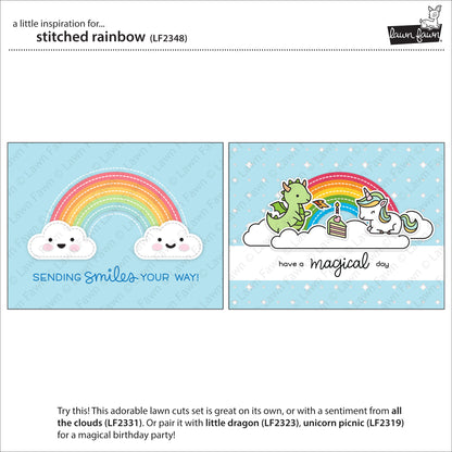 Lawn Fawn - stitched rainbow - Stanzen