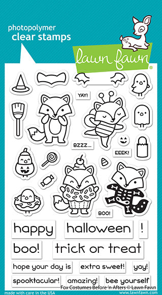 Lawn Fawn - fox costumes before 'n afters - Clear Stamp 4x6