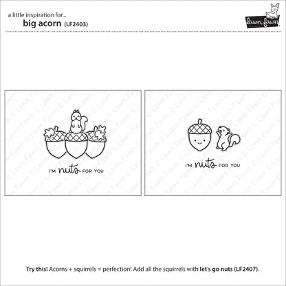 Lawn Fawn - big acorn - Clear Stamp 2x3