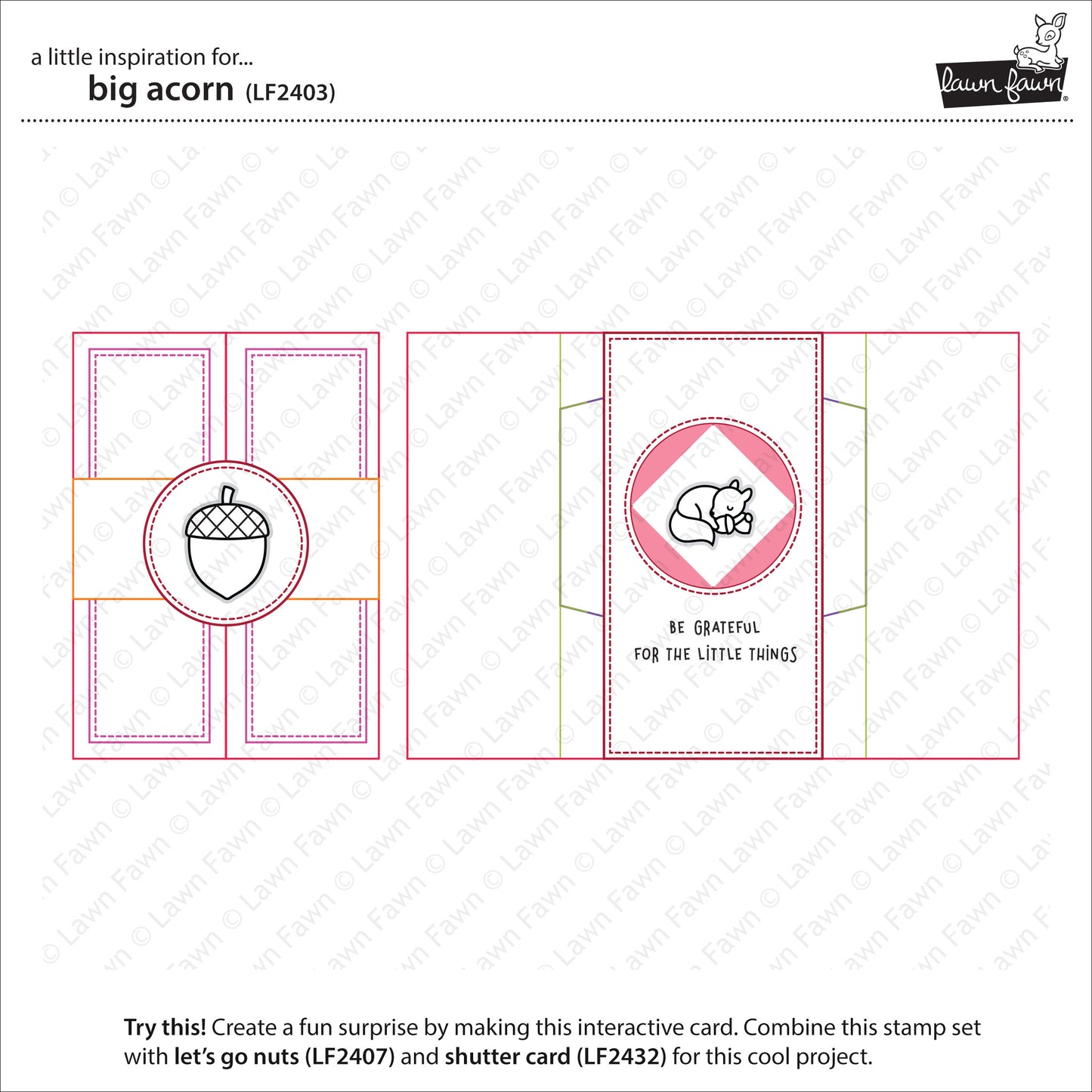 Lawn Fawn big acorn Clear Stamp 2x3