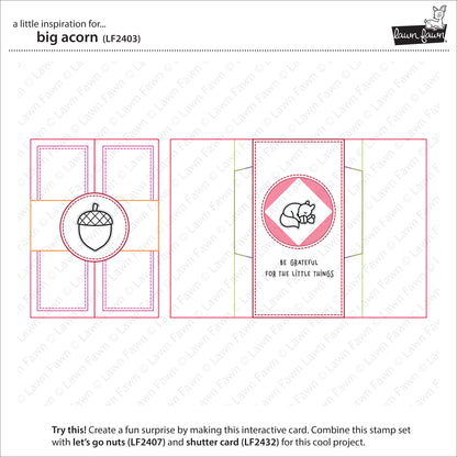 Lawn Fawn big acorn Clear Stamp 2x3