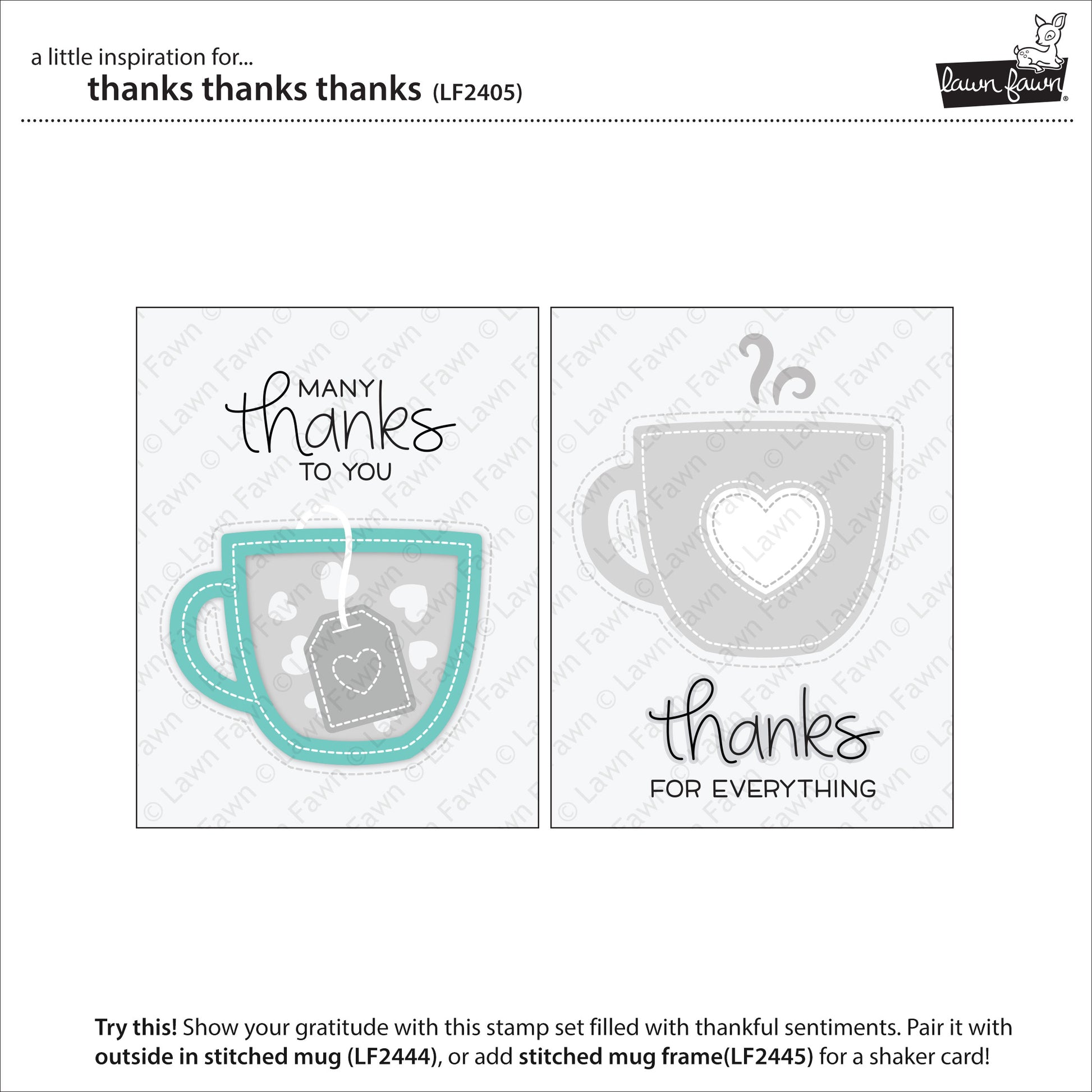 Lawn Fawn - thanks thanks thanks - Clear Stamp 4x6