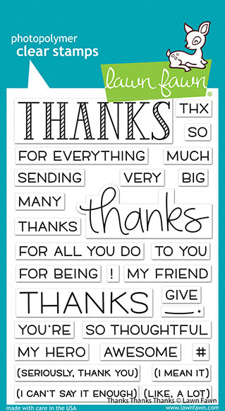 Lawn Fawn - thanks thanks thanks - Clear Stamp 4x6