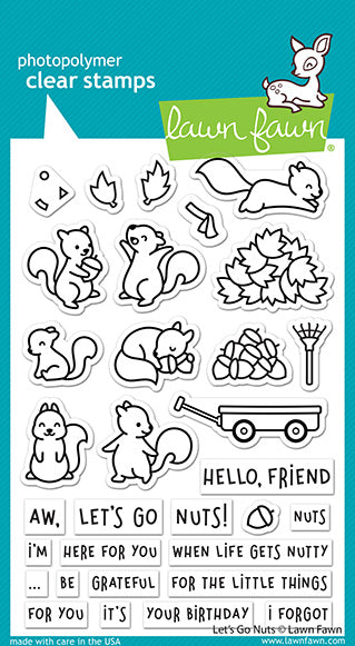 Lawn Fawn - let's go nuts - Clear Stamp 4x6