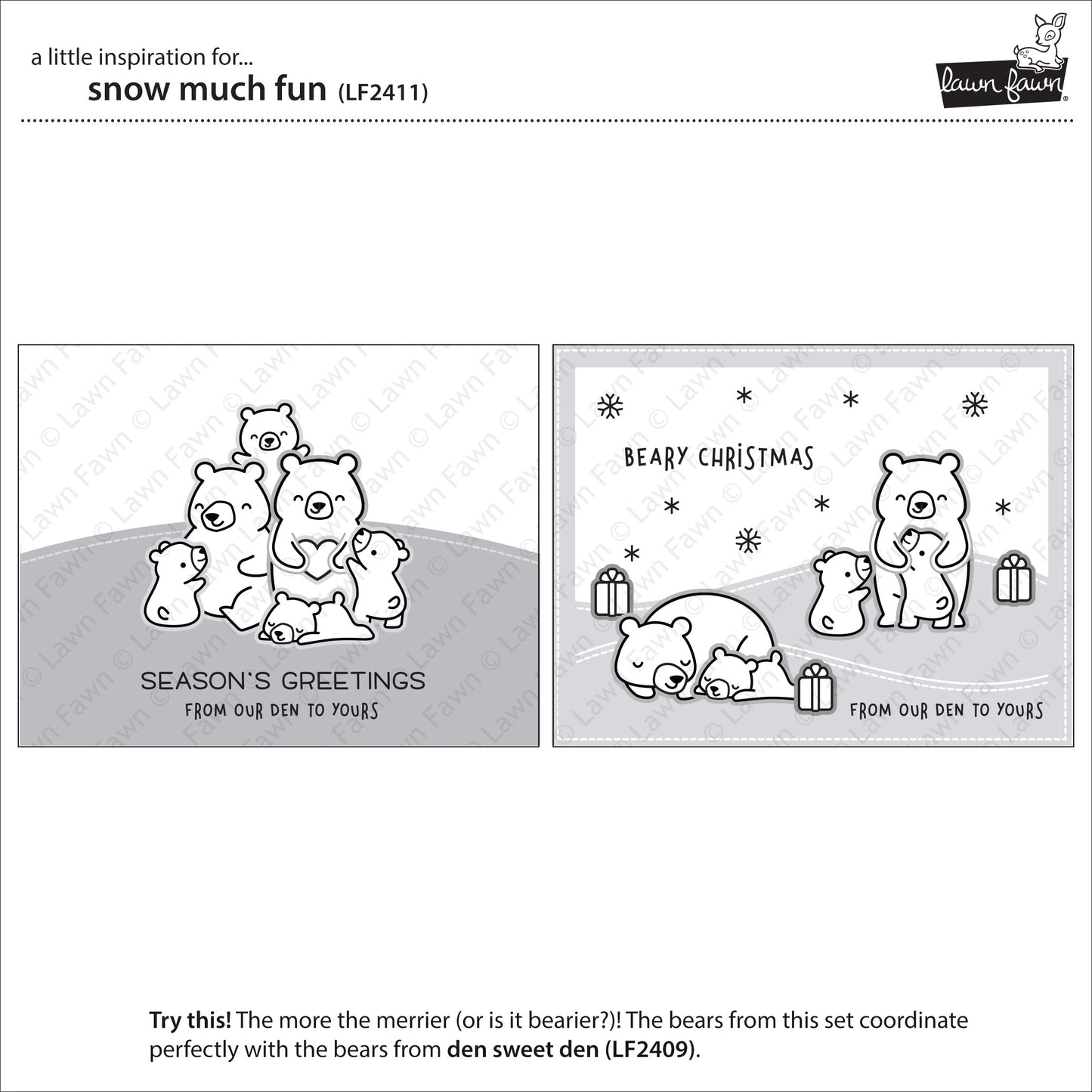 Lawn Fawn snow much fun Clear Stamp 4x6