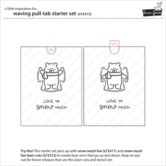 Lawn Fawn waving pull tab starter set Stanzen