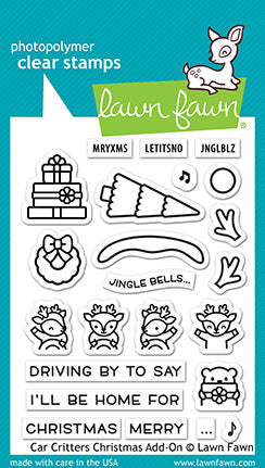 Lawn Fawn - car critters christmas add-on - Clear Stamp 3x4