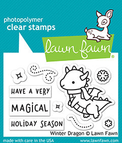 Lawn Fawn - winter dragon - Clear Stamp 2x3