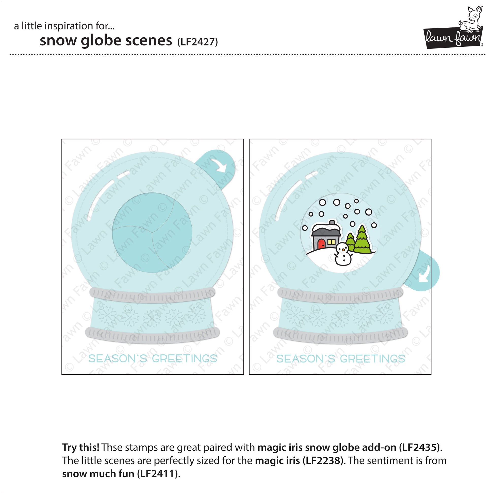 Lawn Fawn - snow globe scenes - Clear Stamp 4x6
