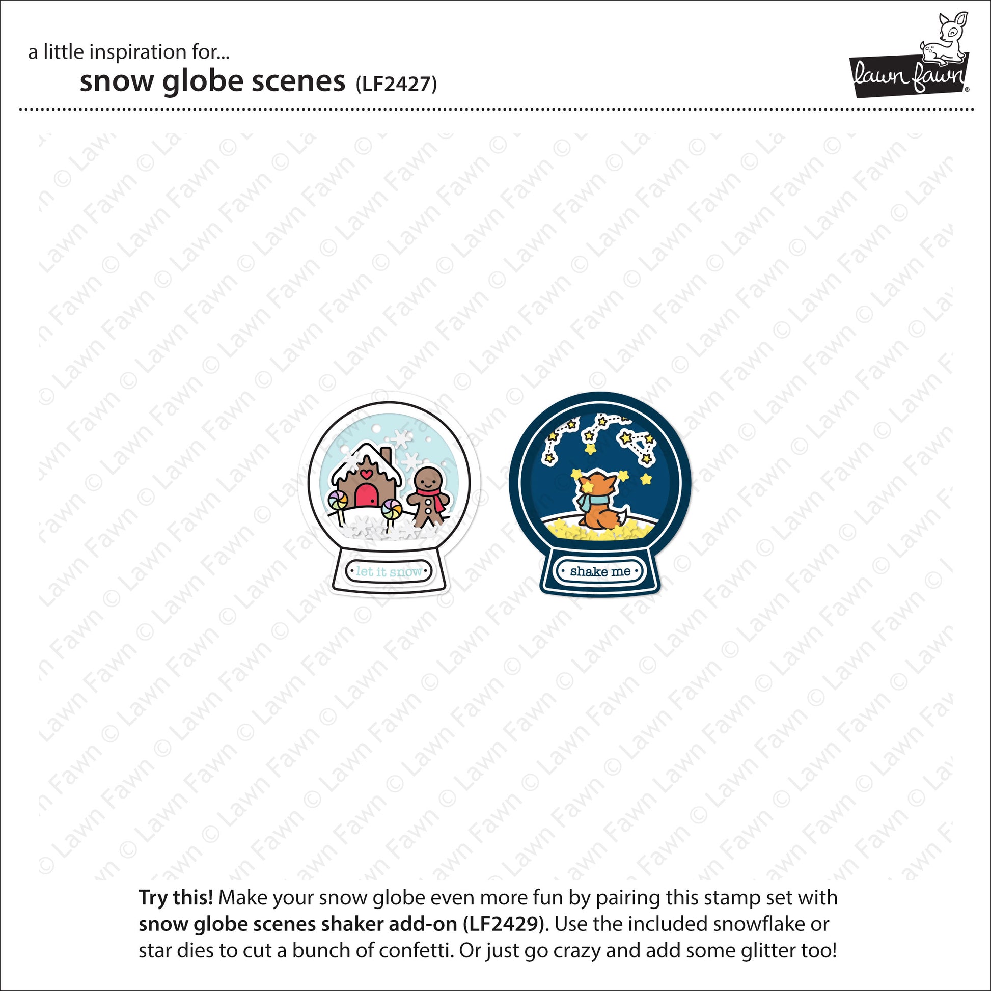 Lawn Fawn - snow globe scenes - Clear Stamp 4x6