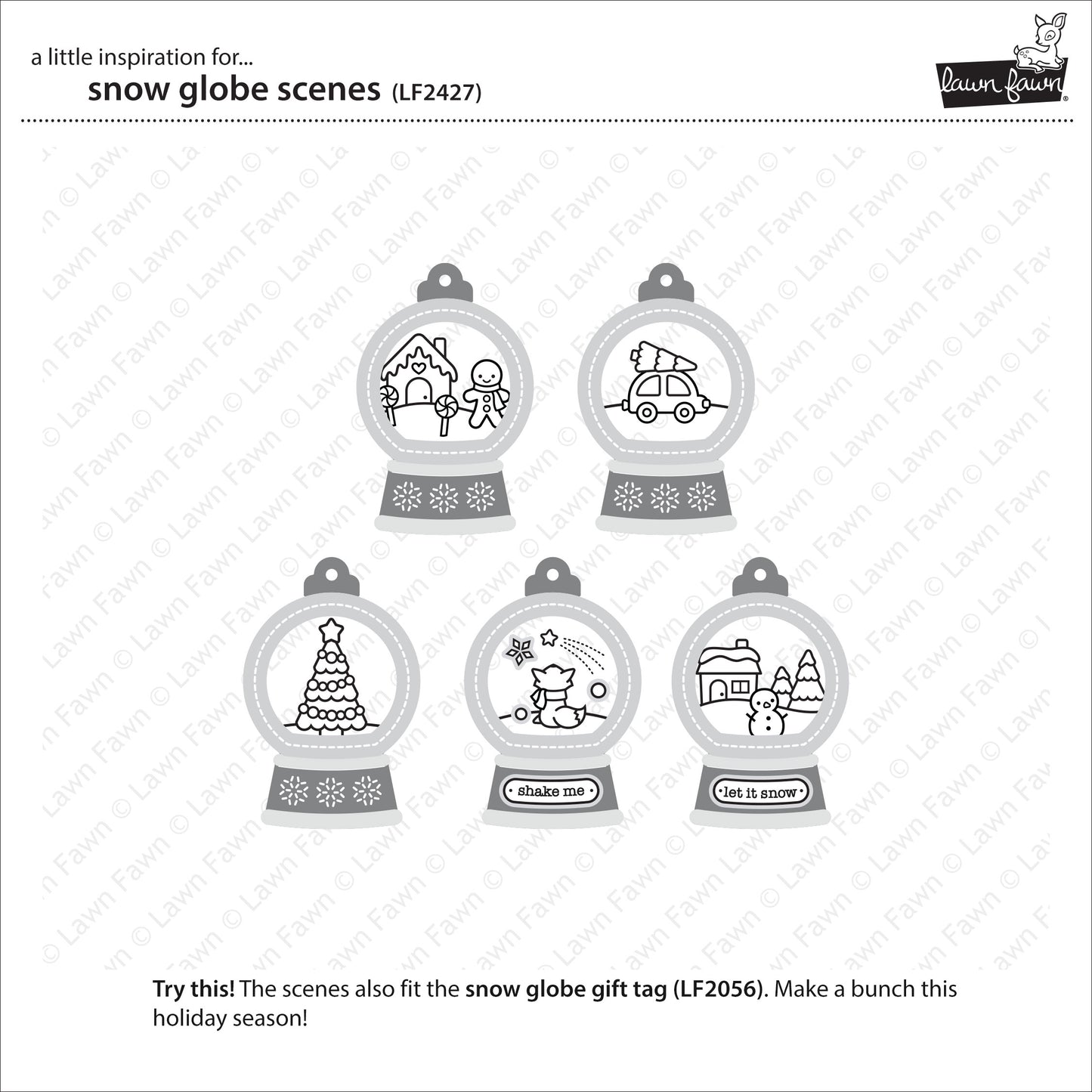 Lawn Fawn - snow globe scenes - Clear Stamp 4x6