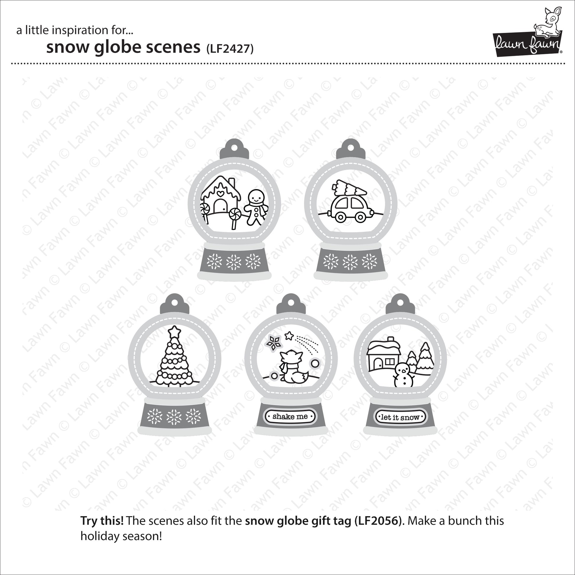 Lawn Fawn - snow globe scenes - Clear Stamp 4x6
