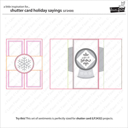 Lawn Fawn - shutter card holiday sayings - Clear Stamp 3x4
