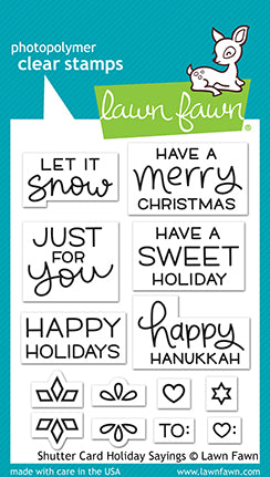 Lawn Fawn - shutter card holiday sayings - Clear Stamp 3x4