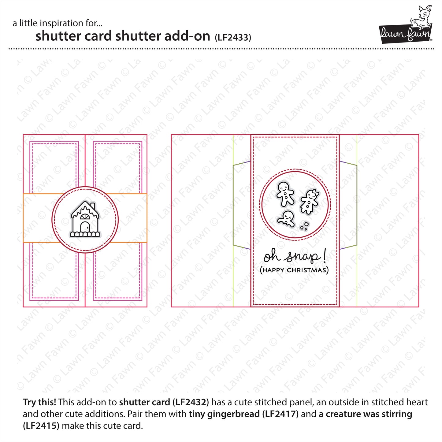 Lawn Fawn shutter card add-on Stanzen