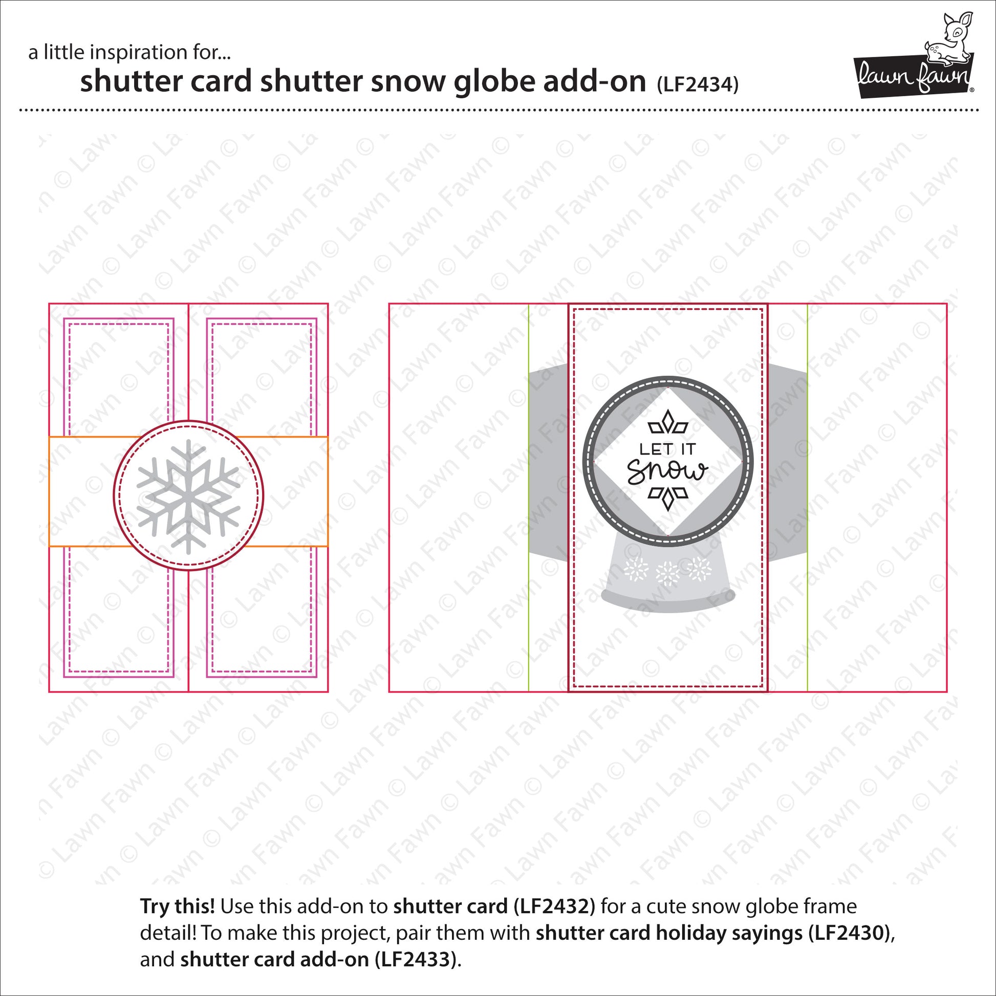 Lawn Fawn - shutter card snow globe add-on - Stanzen