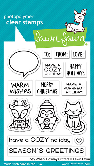 Lawn Fawn - Say what? Holiday Critters - Clear Stamps 3x4