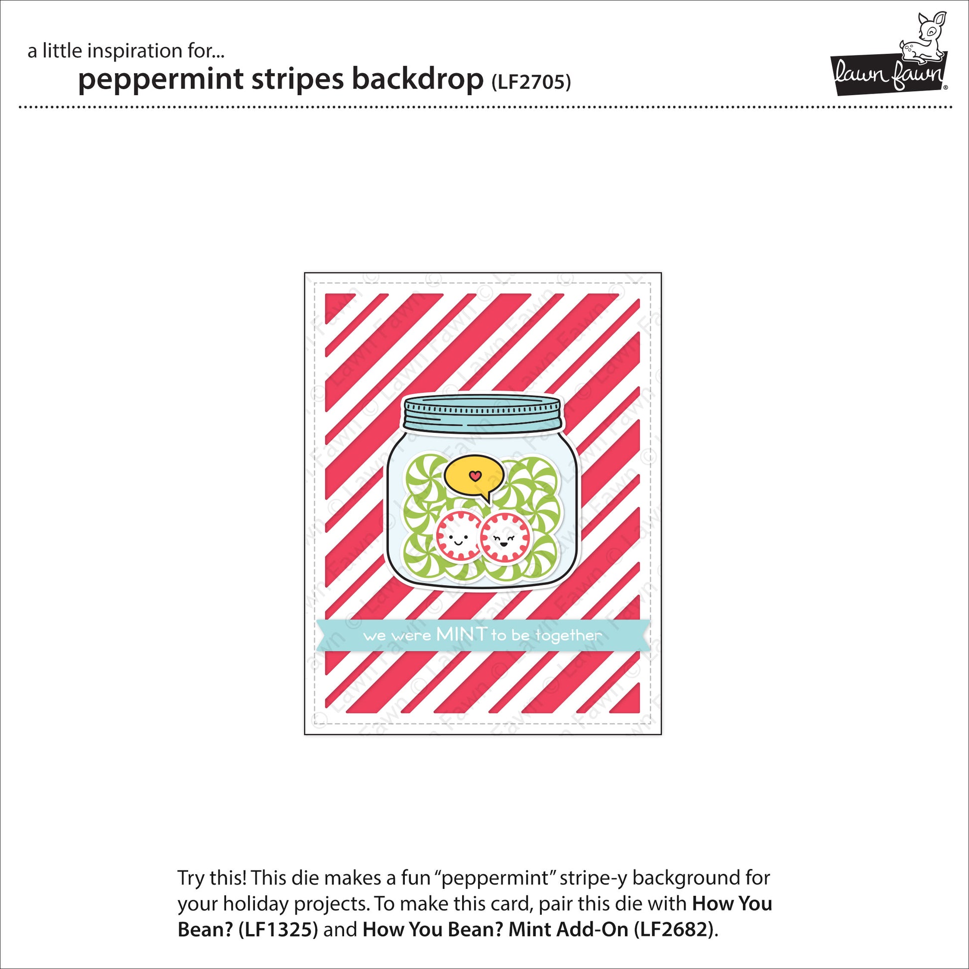 Lawn Fawn - Peppermint Stripes Backdrop - Stand Alone Stanzen
