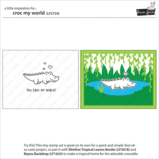 Lawn Fawn - Croc my World - Clear Stamps 2x3