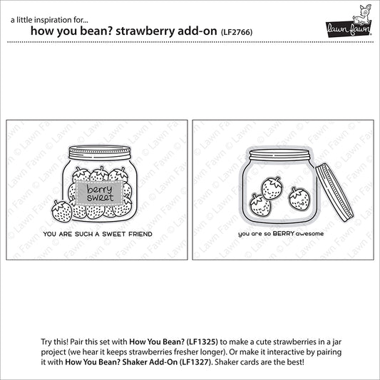 Lawn Fawn - How you bean? Strawberries Add-on - Clear Stamp 3x4