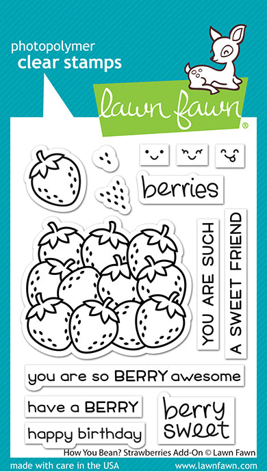 Lawn Fawn - How you bean? Strawberries Add-on - Clear Stamp 3x4