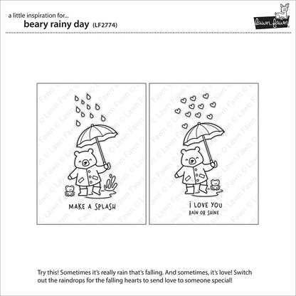 Lawn Fawn - Beary rainy day - Clear Stamp 4x6