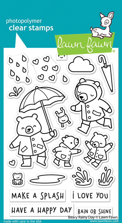 Lawn Fawn - Beary rainy day - Clear Stamp 4x6